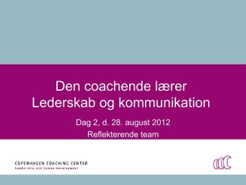 Reflekterende team - Copenhagen Coaching Center