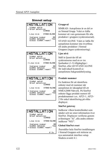 20221735C AP25 Autopilot Manual Swedish - Bryggan i Väst