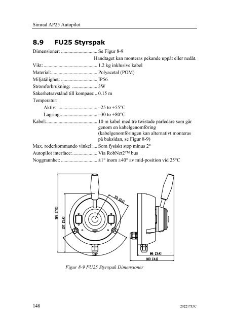 20221735C AP25 Autopilot Manual Swedish - Bryggan i Väst