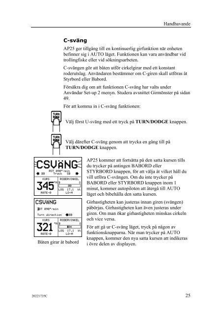 20221735C AP25 Autopilot Manual Swedish - Bryggan i Väst