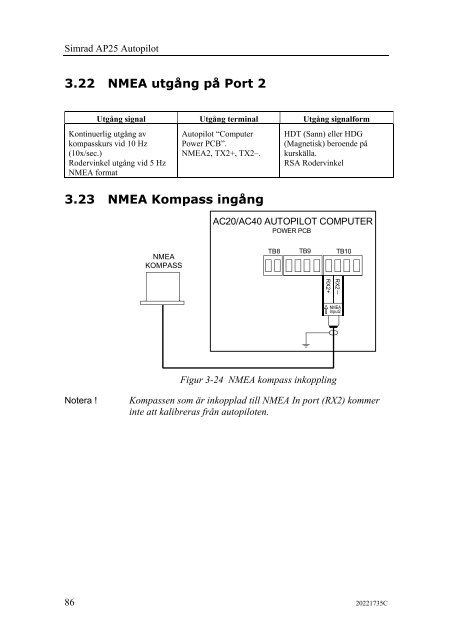 20221735C AP25 Autopilot Manual Swedish - Bryggan i Väst