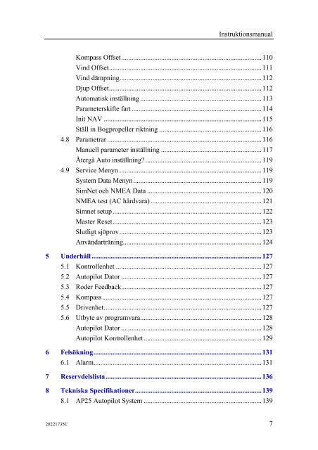 20221735C AP25 Autopilot Manual Swedish - Bryggan i Väst