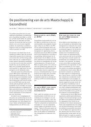 De positionering van de arts Maatschappij & Gezondheid