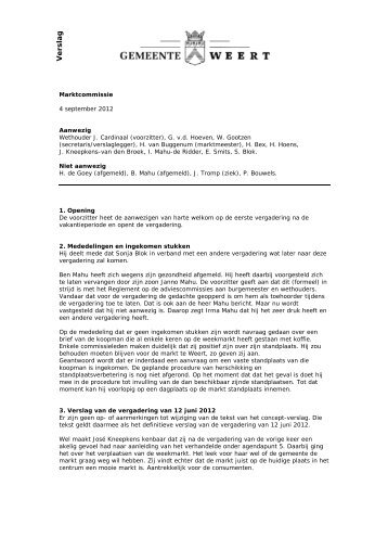2012-09-04 Verslag commissie Marktzaken.pdf - Gemeente Weert