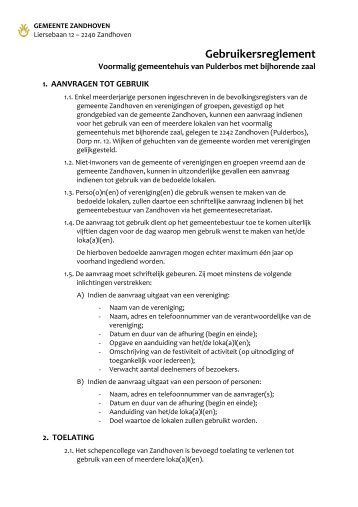 Gemeentezaal Pulderbos - Gemeente Zandhoven
