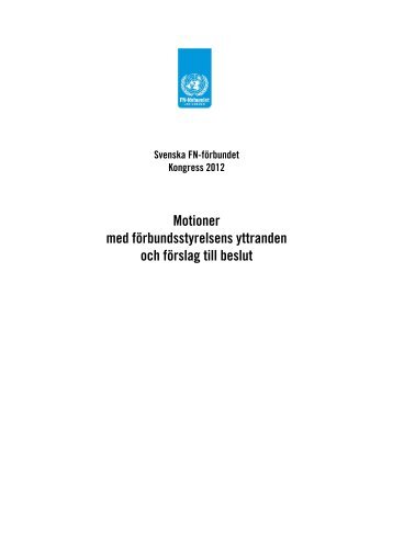 Motioner - Svenska FN-förbundet