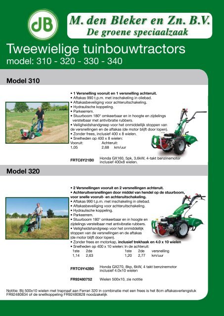 Ferrari - Tweewielige Tuinbouwtractors pdf - M. den Bleker en Zn B.V.