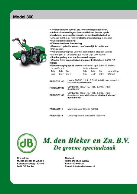 Ferrari - Tweewielige Tuinbouwtractors pdf - M. den Bleker en Zn B.V.