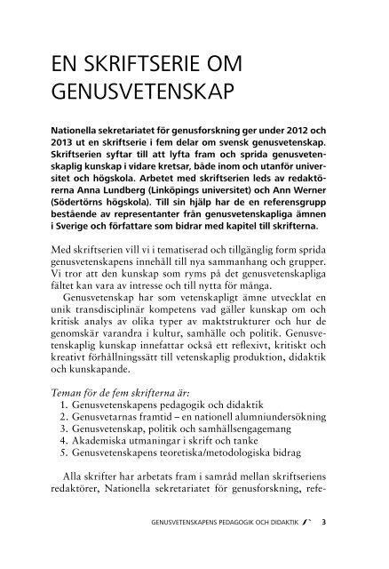 GENUSVETENSKAPENS PEDAGOGIK OCH DIDAKTIK - Nationella ...