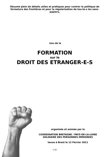 FORMATION DROIT DES ETRANGER-E-S - Romeurope