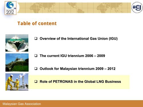 The IGU And PETRONAS Role in Gas - Iploca