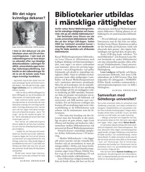 LUM nr 6 - 17 juni - Humanekologi Lunds universitet