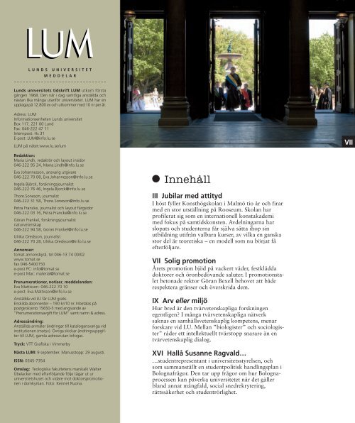 LUM nr 6 - 17 juni - Humanekologi Lunds universitet
