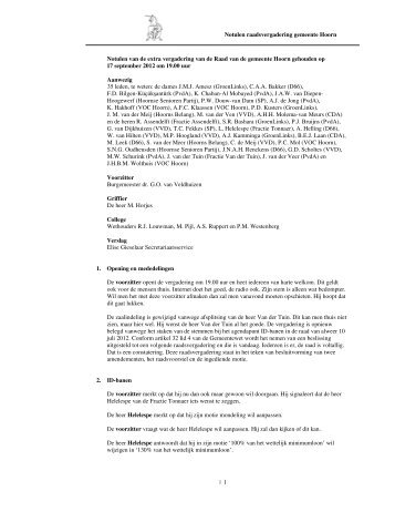 17 september 2012 - Gemeente Hoorn