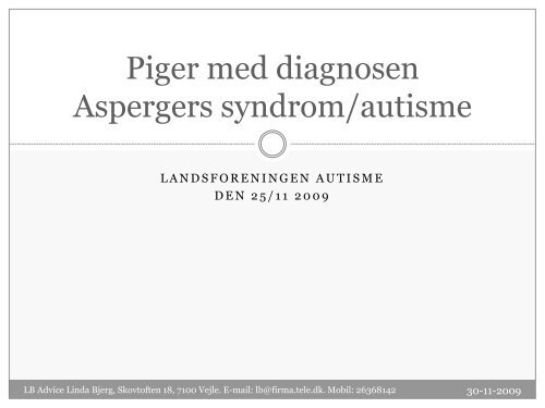 Piger med diagnosen Aspergers syndrom/autisme