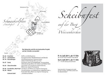 Scheibnfest auf der Burg Weissenkirchen Fr 8. Juli 2011, ab 17 Uhr