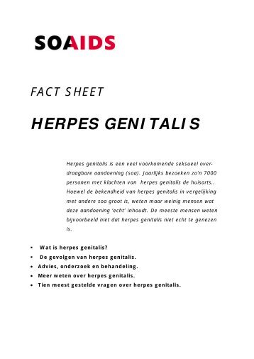 fact sheet herpes genitalis - Soa Aids Nederland