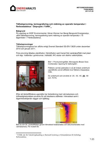 Metodbeskrivning täthetsprovning och termografering - BeBo