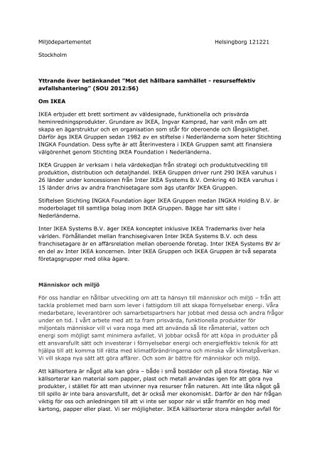 IKEA (pdf 95 kB) - Regeringen