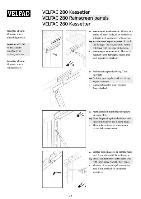 Montagevejledning Installation guide Montagevägledning ...