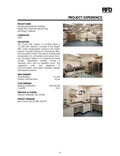 Low Resolution Firm Brochure - Research Facilities Design