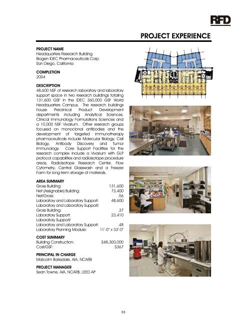 Low Resolution Firm Brochure - Research Facilities Design