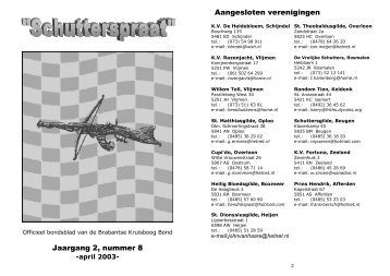 Schutterspraat nummer 8 april 2003 - Brabantse Kruisboog Bond