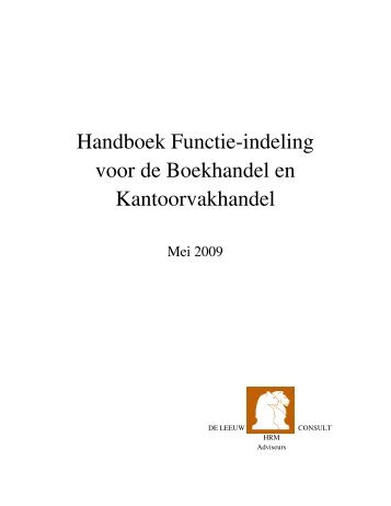 Handboek Functie-indeling voor de Boekhandel en Kantoorvakhandel