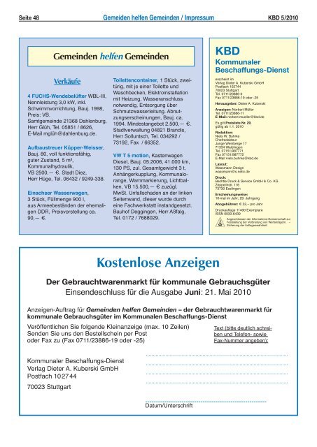 AUTOGRAMM - Kommunaler Beschaffungsdienst, KBD, Gemeinden ...