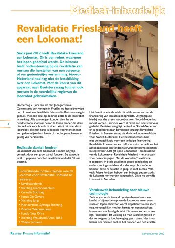 Revalidatie Friesland heeft een Lokomat! - Dwarslaesie Organisatie ...
