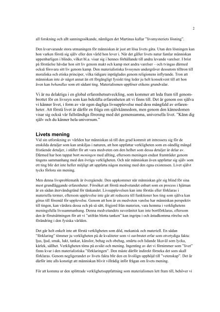 En introduktion till Martinus idévärld – 3 sid - Världsbild förlag