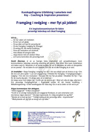 Framgång i nedgång – mer flyt på jobbet! - KeyCoaching