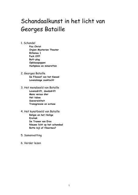 Schandaalkunst in het licht van Georges Bataille - KABK