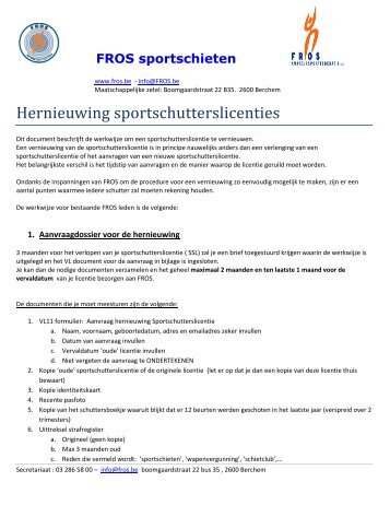 Hernieuwing sportschutterslicenties