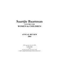 2004 Report - Saartjie Baartman Centre for Women and Children
