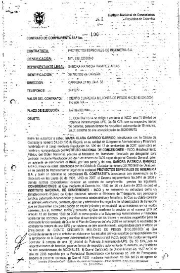 Contrato de Compraventa SAF No. 100 - Agencia Nacional de ...