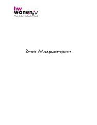 Directie-/Managementreglement - HW Wonen