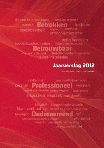 Jaarverslag 2012 - Westland Infra