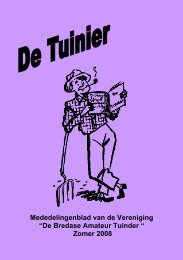 inhoudsopgave de tuinier –zomer 2008 - Bredase Amateurtuinder