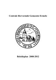 Beleidsplan 2008 - Hervormd Ermelo