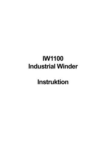 IW1100 Industrial Winder Instruktion - Sahlin Information
