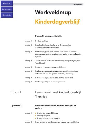 Werkveldmap Kinderdagverblijf - Ik zorg er wel voor