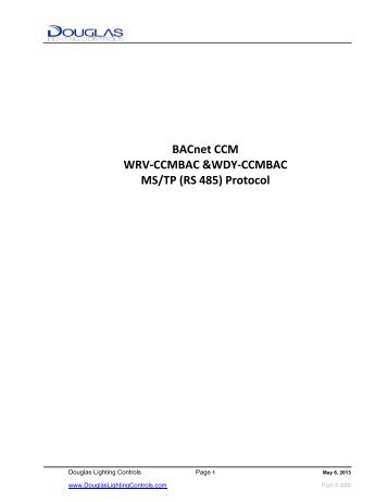 BACnet CCM Manual - Douglas Lighting Control