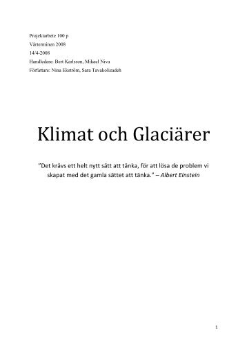 Klimat och Glaciärer - Mimers brunn