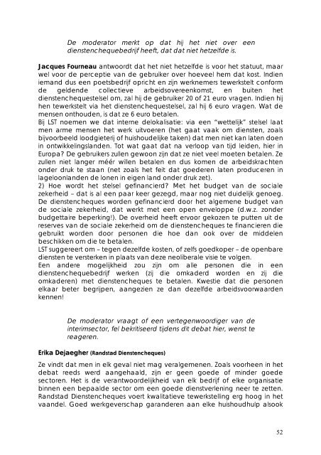 Verslag van het seminarie "De dienstencheques: springplank of ...