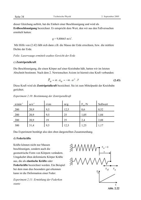 Technische Physik I - The Faculty of Computer Science and ...