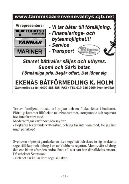 Enslinjen 2006 - Ekenäs Navigationsklubb rf