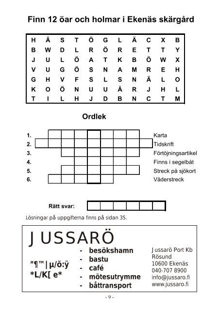 Enslinjen 2006 - Ekenäs Navigationsklubb rf