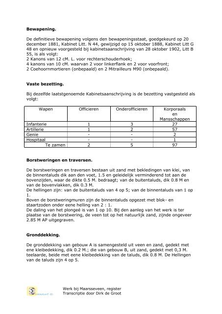 Maarsseveen, werk bij, register, transcriptie - WaterlinieKENNIS ...