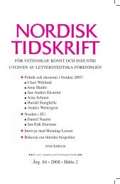 Nordisk Tidskrift 2/08 (PDF 779 KB) - Letterstedtska föreningen